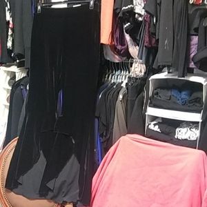 INC black velvet stretch gothic plus pants 14